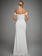Off Shoulder Split Thigh Bustier Wedding Dress